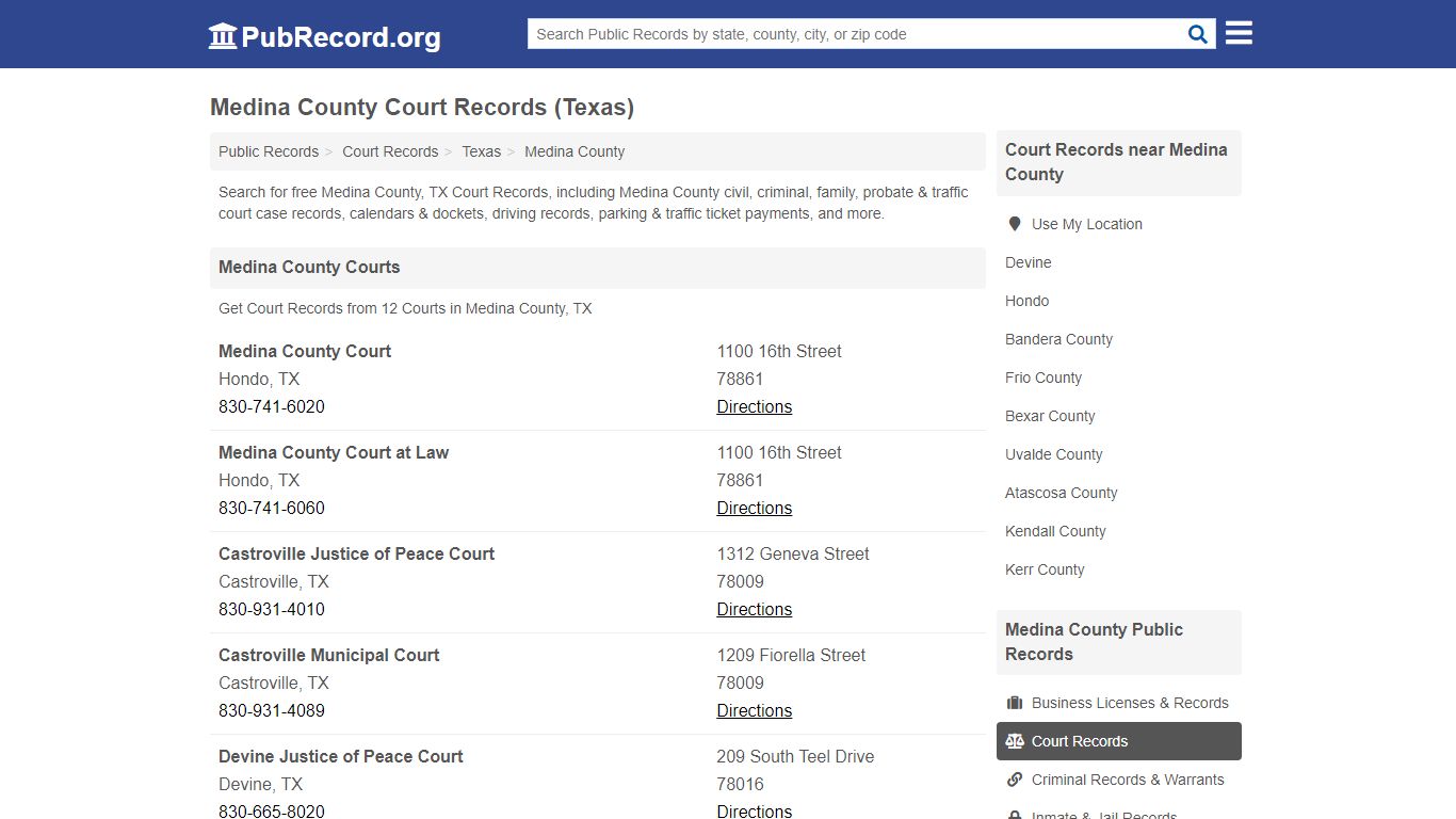 Free Medina County Court Records (Texas Court Records)